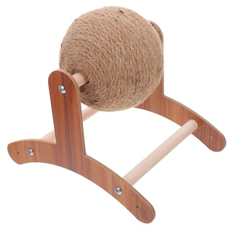 MOTHNUR Kratzkugel Katze Sisalball Handgewickelt Robust Langlebig Mit Holzständer Für Indoor Katzen Krallenpflege Und Spaß Fummelbrett