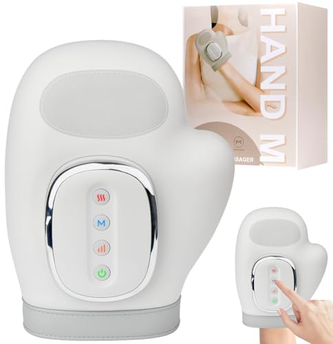 Hand Massager, Cordless Portable Hand Massager Air-Bag, Heated Wrist Massage Machine with Heat Compression, Rechargeable Cordless Design, 3 Massages/3 Temperatures/5 Levels for Wrist & Fingers