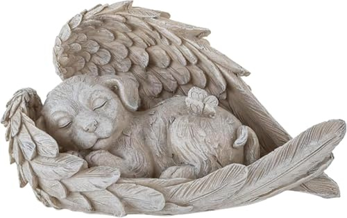 ZHITENG Lapide per Cani, Decorazioni Commemorative per Animali 11 x 4 x 7.5 CM Pietra Commemorativa per Animali Domestici Dog Angel Adatto per la Decorazione di Giardini, Cimiteri o Prati (A)