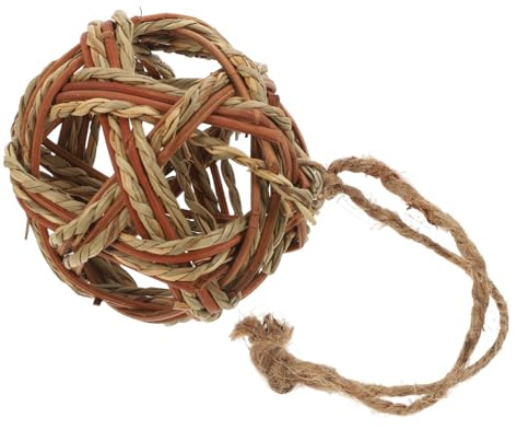 Abaodam Natural Wicker Grapevine Balls Chew for Small Animals and Birds Safe Teeth Grinding Treat for Rabbits Guinea Pigs Hamsters Parrots Lightweight and Easy to Maintain