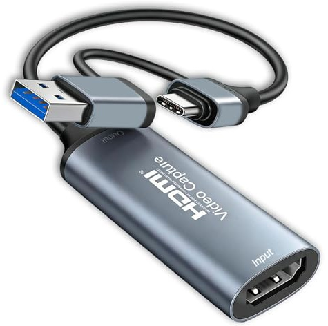 ONGNIUU Video Capture Karte, 4K HDMI to USB Capture Card, USB 3.0 HDMI zu USB C Audio Capture Karte, Full HD 1080p Video Capture Device, für Gaming Live/Streaming Video Recorder