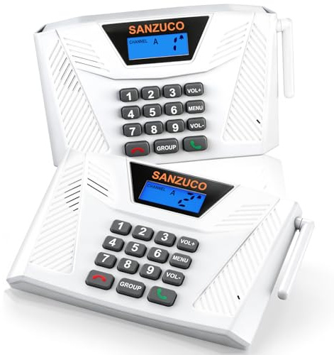SANZUCO Citofoni wireless da 60 litri per casa, 518 m, 2026, citofono wireless con chiamate di gruppo e full duplex, vivavoce bidirezionale in tempo reale, per anziani, bambini e ufficio (confezione