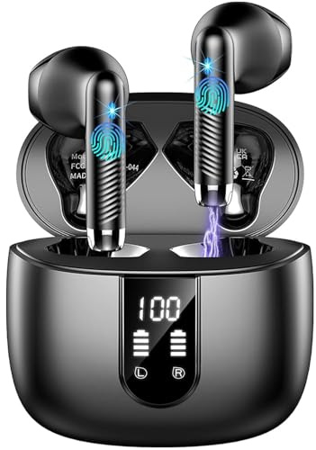 Cuffie Bluetooth 5.4, 2026 Auricolari Bluetooth con 6D Stereo/App EQ Personalizzato/6 ENC Mic,56Ore Cuffie Wireless In Ear Riduzione Rumore Cuffie Senza Fili IP7 Impermeabili Cuffiette per iOS/Android