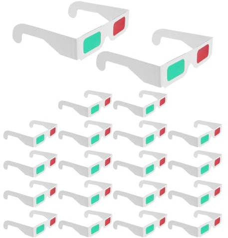 Happyyami 50 Pezzi Occhiali 3d Rosso Verde Pieghevoli in Cartone e Plastica | Struttura senza Lenti, Taglio e Cartone Sicuro, per Fumetti e Riproduzioni Grafiche
