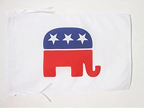 AZ FLAG Bandera del Partido Republicano DE Estados Unidos 45x30cm - BANDERINA Republicana Americana 30 x 45 cm cordeles
