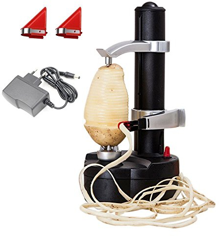 Malayas KKWLELEL Electric Potato Peeler [2 Extra Blades] - Automatic Rotary Fruit and Vegetable Cutter