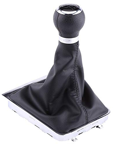 Acouto Manual Shift Knob Boot 6 Speed Car Gear Shift Knob Stick Gaiter Boot Frame Kit Fit for B6 2005-2012 Gear Shifter Boot Cover Replacement