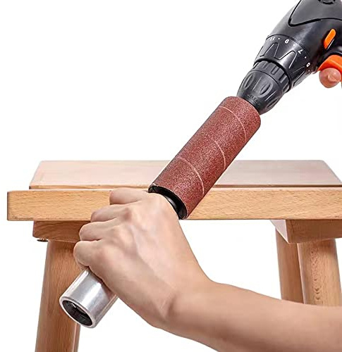 rtx Sander Handschleiftrommel aus Gummi für Bohrer 11,4 cm x 3,8 cm und 11,4 cm x 2,5 cm (Handtrommelschleifer) mit 4 Schleifhülsen, Modell DD8F