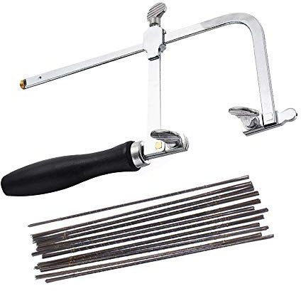 N/A Telaio per sega da gioielliere, regolabile, con 144 lame assortite, per la lavorazione del legno e dei gioielli