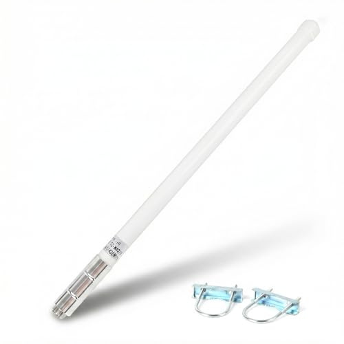 HYS Dual Band VHF UHF Fiberglass Base Station Antenna 144/430MHz Omni Directional SO239 Connector 17.1 Inch with Mounting Hardware for BaoFeng Kenwood Motorola Yaesu Midland Transceiver