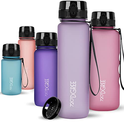 720°DGREE Botella Agua 1 Litro “uberBottle“ - Tamiz-Fruta, softTouch - Sin BPA, Prueba de Fugas, Reutilizable - Cantimplora, Water Bottle ideal para Deporte, Fitness, Gimnasio, Senderismo, Ciclismo