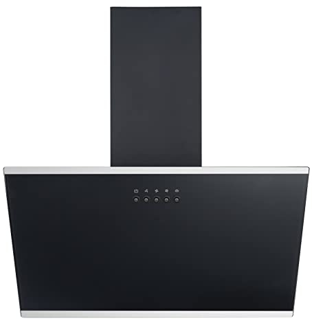 PKM Schräghaube | Kopffreihaube | Dunstabzugshaube S23-60 ABPY | Breite 60 cm | Glas | schwarz | Abluft | Umluft