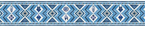 Tapetenbordüre selbstklebend Blau PVC Sockelleiste Dekorative Bordüre Selbstklebende Home Bordüre Küche Tapetenbordüre selbstklebend für Badezimmer Wohnzimmer 15X300CM