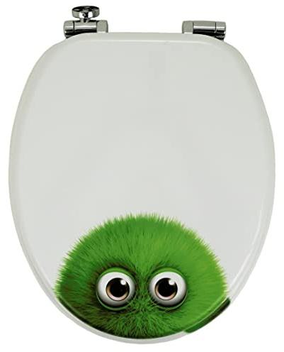 OGOMONDO Sedile Wc Copri Water Universale Frizionato Colorato Fantasia MDF Chiusura Rallentata