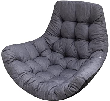 Bjird Hängesessel Kissen, Polster, Auflage für Polyrattan & Rattan Hängeschaukel, Sitzauflage für Hängekorb - Runde Sitzkissen - Rückenkissen für Hängesitz - Indoor & Outdoor- Navyblau Ökoleinen