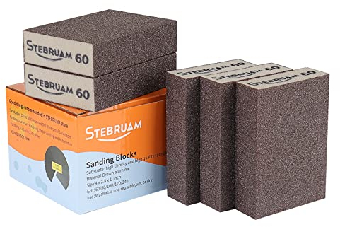 5 PCS Schleifschwamm,grob/mittel/fein/superfein 60 Körnung Spezifikationen Schleifpads Sortiment für Holz Metall Wandschaum Trockenbau