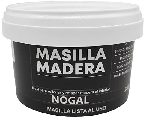 Tradineur - Stucco di riempimento, pasta per legno, tappatelle, pronto all'uso, riparazione di fessure e fori nei mobili, uso interno, qualità professionale (Nogal, 250 g)