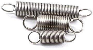 BAtlam Feder 10 Stück Edelstahl-Zugfeder mit Haken Drahtdurchmesser 0,8 mm Kleine Zugfedern Hardware-Zubehör Schraubenfeder (Color : 0.8x6x35mm, Size : One Size) (0.8x6x50mm One Size)
