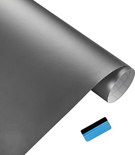 NewL Film autocollant et décalcomanies en vinyle sans bulles pour voiture, moto, accessoires automobiles (50 cm x 150 cm) - Gris mat