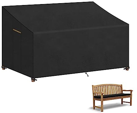VANSHEIM 3-sitsig trädgårdsbänk, överdrag, vattentät, polyrattan sittbänk, skyddshölje, sittgrupp, bankskydd, trädgårdssoffa, parkbänk, fodral, sätesöverdrag för trädgårdsmöbler, balkong, terrass, 165