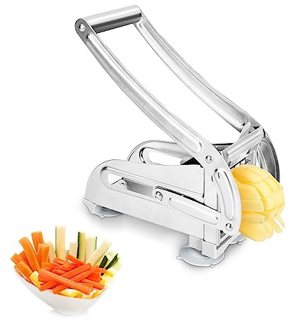 Supernic Potato Chipper Chip Chopper Cutter Slicer Maker 2 Stainless Steel Sharp Blades 36/64 Holes French Fry Cutter Easily Removable