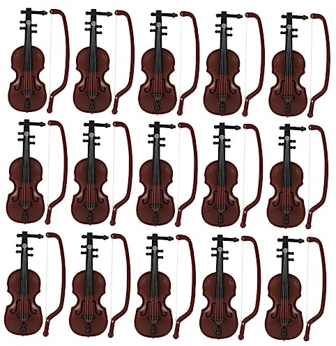 SAFIGLE 15 Sets Mini Violine Desktop Ornament Weihnachten Decor Requisiten Tiny Violine Form
