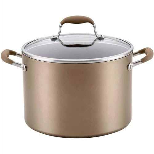 THEGA Soup Pot - Soup Pot With Lid, Multifunctional Household Nonstick Stock Pot, 10QT Large-capacity Amphora Soup Pot, Stockpot With Non-stick Coating, Gas Induction Cooker Universal (Color : Gold)