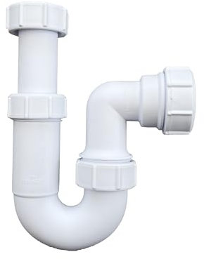 Adjustable Sink Swivel P Trap 40mm (1.1/2) Telescopic Trap with Internal Pipe Support, 75mm Water Seal, 3 Year Warranty – Compliant with BS EN 274-1:2002 Standard