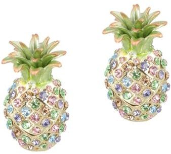 TENDYCOCO 2pièces Boîte à Bijoux Ananas Coffret Décoratif Pour Anneaux Et Boucles Oreilles Rangement Élégant Pour Accessoires Petit Modèle Émail