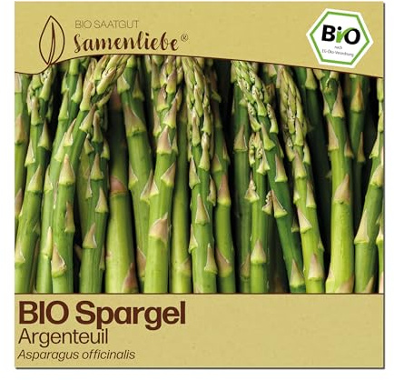 Samenliebe BIO Spargel Samen | französischer Argenteuil - grün & winterhart - samenfestes BIO Saatgut