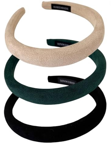 scicent Haarreif 3 Stück Samt Haarreifen Harte Stirnbänder Rutschfest Stirnbänder Samt Haarschmuck Harte Kopfband Haarreif für Frauen und Mädchen 6001