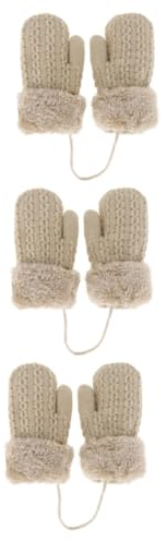 GALPADA 3st Plüschhandschuhe Warme Winterhandschuhe Für Kinder Winterhandschuhe Für Kleinkinder Fingerlose Strickfäustlinge Volle Fingerhandschuhe Doppelschicht Plüsch Hängend