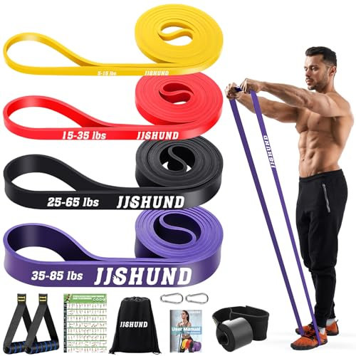 Resistance Bands Set, 4 Levels Exercise Bands Pull Up Bands for Men Women, Pull Up Assistance Bands for Strength Training, Pilates, Yoga, Muscle Toning, Body Stretching