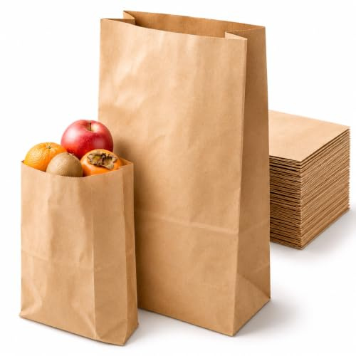 1000 Bolsas Papel Kraft 14 x 6 x 25 – Bolsas Panaderia - EXTRA RESISTENTES – Bolsa Papel – Envoltorio Bolleria – Bolsa Bocadillo – Envoltorios Para Regalos – Kraft Paper Bag – Envoltorio Bocadillo
