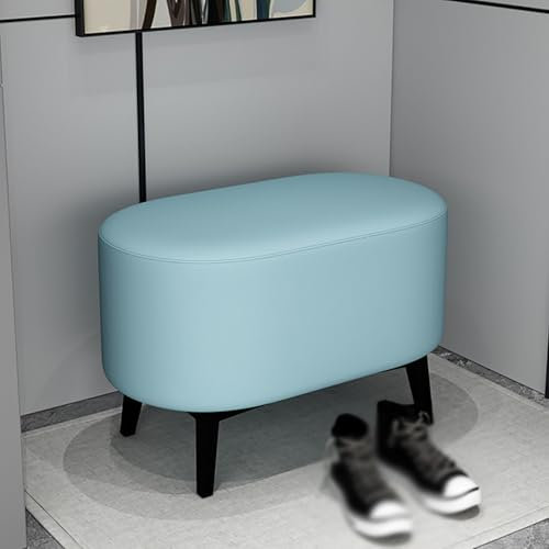 Blaue gepolsterte Eingangsbank mit Schuhaufbewahrung, Ottomane, Fußstütze und Bettbank für Ankleidezimmer, Schlafzimmer und Badezimmer