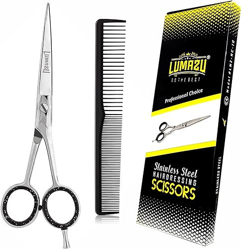 Barber Scissors Stainless Steel Hair Cutting Shears Sharp Hairdressing Scissors for Stylists, Salon & Home Use - Ergonomic Hair Trimming & Thinning Shears 6 inch