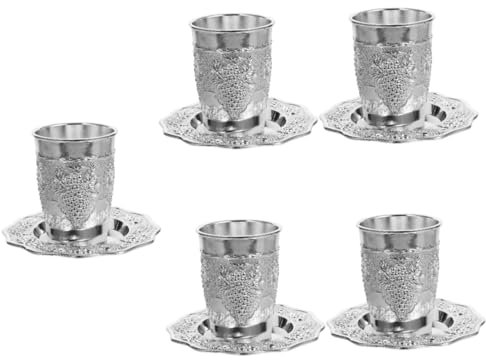 OKUMEYR 5sätze Havdalah Cup Mit Untertasse Judaica Shabbat-weinglas Für Passah Und Feierlichkeiten Von Traditionen Und