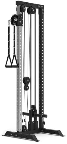 Train Hard® Bodenmontage Latzugturm, Kabelzuganlage, Seilzugstation zur Brandneues Modell 2024 (A:1F09826S2TH)