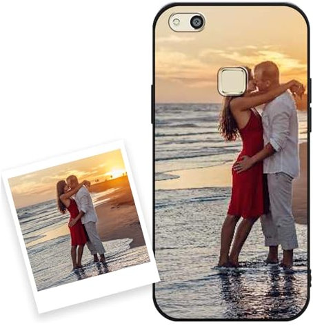 Coiwxmoi Personalisierte Handyhülle für Huawei P10 Lite 5,2'', Personalisiert Hülle mit Eigenem Bild Foto Selbst Gestalten Schutzhülle, Individuelle Design Silikon Case für Huawei P10 Lite,Schwarz