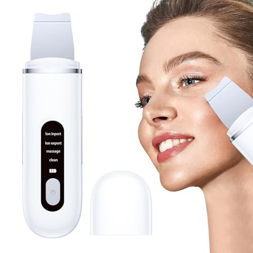 Ultrasonic Skin Scrubber, Scalp and Face Scrubber Spatula, Facial Pore Cleaner and Blackhead Remover, Beauty Instrument for Deep Cleansing, Effective Skin Tool