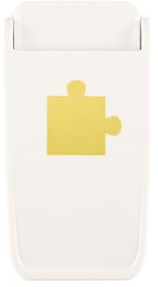 Vaessen Creative Motivstanzer Puzzlestück Heavy Duty von Ø 3,75 cm - Stanzer und Scrapbookzubehör für Schwere Papierarten und Karten Basteln, Scrapbooking und Journaling, Weiß