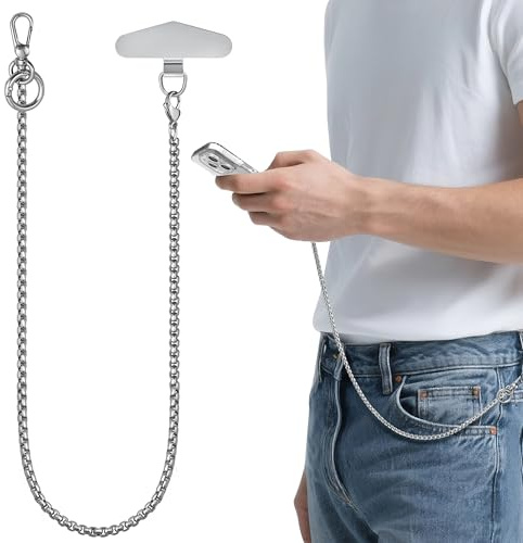 ROCONTRIP Anti-Theft Phone Lanyard Tether & Pants Chain With Metal Tether Tab Detachable Anti-Drop Lanyard for iPhone