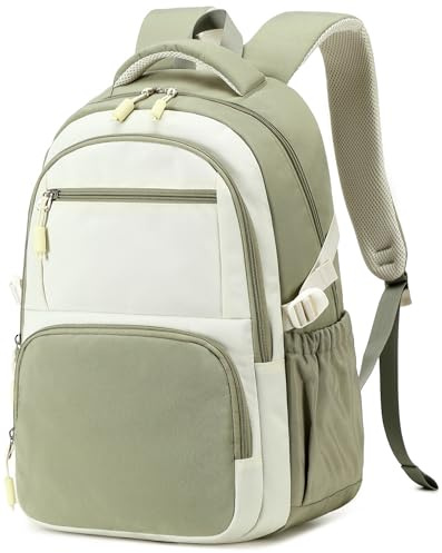 Bluboon Backpacks for School Girls Backpack Kids Bookbag Cute Backpack 8-12 School Supplies (Grass Green Splicing)
