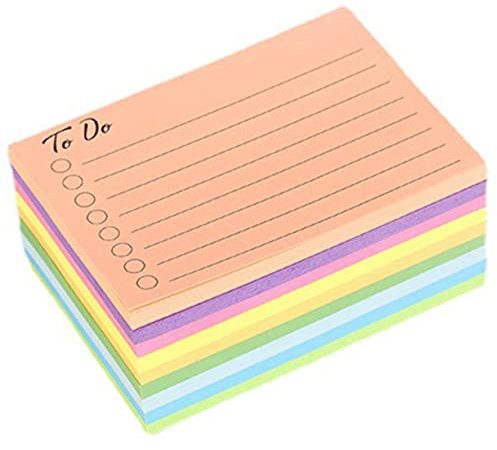 DOITOOL 9 Books Self-adhesive Memo Pads, Tearable Fluorescent Paper Note Stickers for Lists and Reminders, Portable Creative Design for Desk or Wall