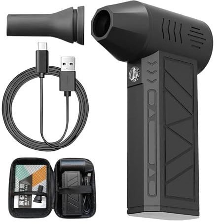 Soplador de Aire Comprimido - Soplador Eléctrico Pequeño con Velocidad Ajustable | Secador Manual Ajustable para Limpieza de PC Electrónica Coche y Casa