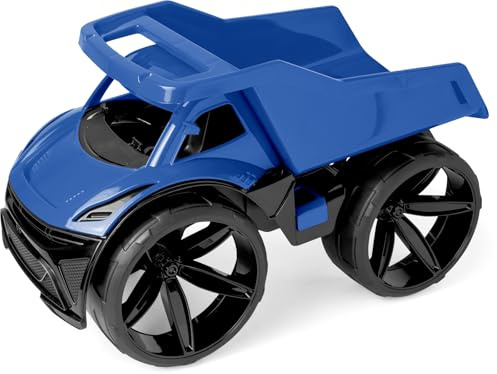 Wader Maximus Kipplaster blau – Großer LKW Muldenkipper 59 cm, Sandkasten Baustellenfahrzeug, kippbare Mulde, robuster Lastwagen ab 1 Jahr