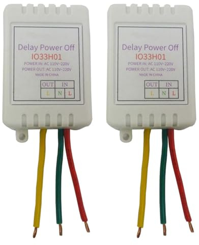 Glayent Temporizador de 2 Piezas de 1 A 480 Min, Controlador de Retardo de Desconexión Ajustable, CA 110 V-220 V, Relé de Retardo de Encendido y Apagado, Salida de Voltaje.