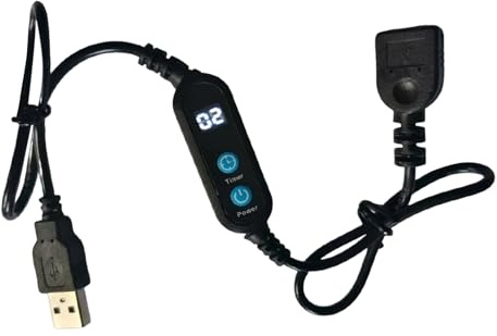 Cavo Di Estensione USB con Timer A Rovesta,Controller Regolabile - Cavo Connettore USB Timer per Strisce LED, Motori Ventilatore, Pompe Acquario, Soffiatore