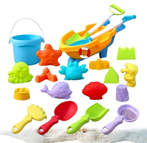 Sandspielzeug Set | 19 Stück Interaktives StrandSpielset Mit Eimer, Sandförmchen, Und Schaufel | Für Den Einsatz In Gärten, Auf Spielplätzen, In Parks, Im Sommer, Am See, Am Wasser, Im Urlaub, Beim