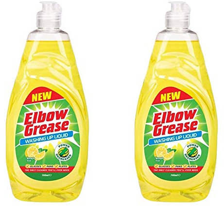 Elbow Grease Lemon Fresh Washing Up Liquid 740ml (2 Bottles)